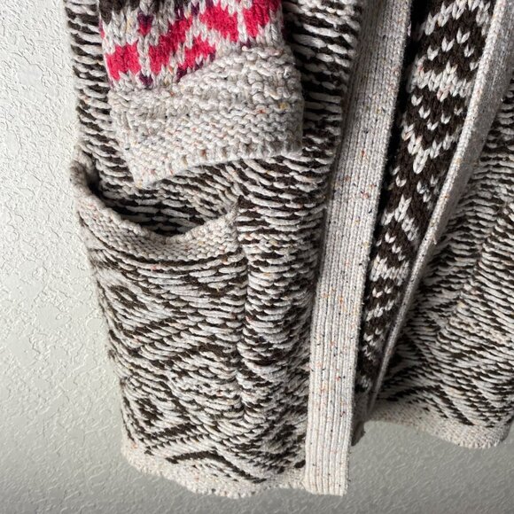 Maurices Wool Blend Long Chunky Cardigan Sweater Womens L Brown Southwest - Picture 6 of 11